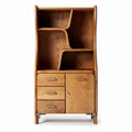 Wooden bookshelf with storage drawers and cabinet 120 x 80 x 180cm