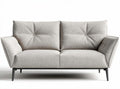 Two-seater sofa with fabric upholstery and modern design in light grey 160 x 80 x 75cm